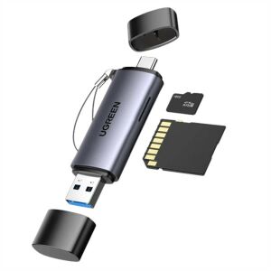 UGREEN 2 az 1-ben USB 3.0 USB-C - USB-A SD Kártya kártyaolvasó, SD és Micro SD port, szürke 145707953 - Kártyaolvasó