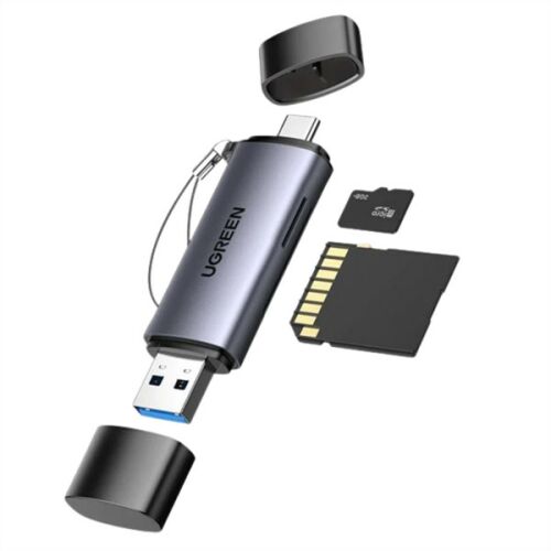 UGREEN 2 az 1-ben USB 3.0 USB-C - USB-A SD Kártya kártyaolvasó, SD és Micro SD port, szürke 145707953