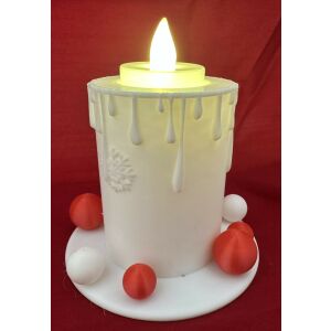 Fehér, gyertya alakú mécsestartó (csak LED mécsessel használható!) 145707957 - Mécsestartó