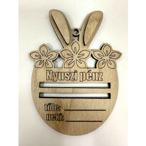 Nyuszifüles virágos pénztartó – húsvéti ajándékozáshoz 145708008 - Fa felirat & dekorációs elem