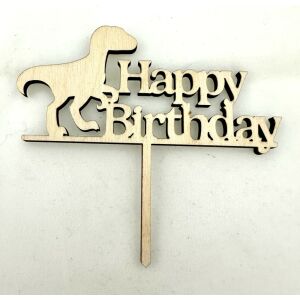 "Happy Birthday" Dínós Lézervágott Fa Tábla 145708030 - Fa felirat & dekorációs elem