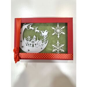 Karácsonyi Falu – Piros 3D Ajándékdoboz 145708035 - Művészet & Hobbi