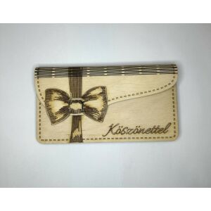 „Köszönet Boríték” – Gravírozott Fa Pénztartó 145708084 - Fa felirat & dekorációs elem