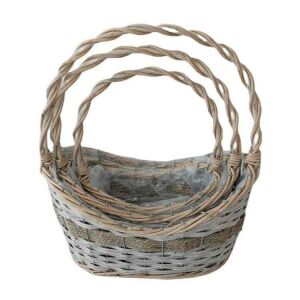 Fonott Füles Kosár Ovál Szett/3 54-206 - 33*24*H11/16/37cm 145708132 - Tárolódoboz & kosár