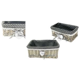 Fonott Kosár Anyaggal Bélelt Szürke 68-900/S - 25*15*H10cm 145708147 - Tárolódoboz & kosár