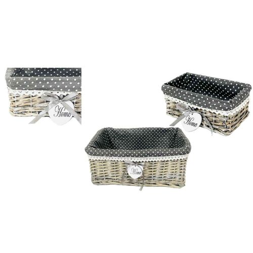 Fonott Kosár Anyaggal Bélelt Szürke 68-900/S - 25*15*H10cm 145708147