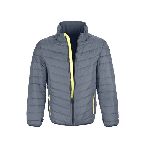 TOP PHOENIX CO2D SJ dzseki elölnézet, fekete/szürke/fluo sárga, steppelt - Munkakabát