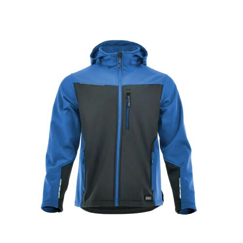 Sara Comfort Plus softshell kabát, kék és szürke, elülső nézet - Férfi kabát