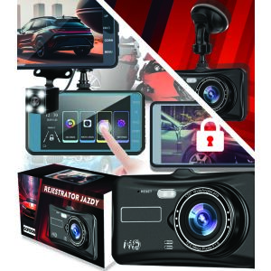 Camera auto DVR HD cu cameră de marșarier și conexiune WiFi 145714587 - Electronica auto