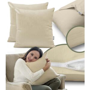 Set de 2 fețe de pernă decorative din bumbac jersey Amber, 80 x 80 cm, cu fermoar 145714862 - Fețe de pernă