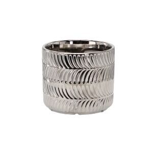 Vas Ceramică pentru Plante 15 x 15 x 13 cm, Culoare Argintie 145722826 - Ghivece pentru flori