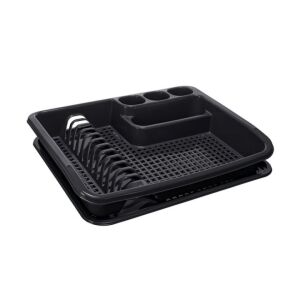 Elif Plastik Edényszárító tálcával 40x48x7 cm Szürke 145727091 - Edényszárító