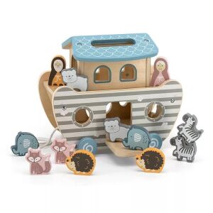 Noé bárkája tartozékokkal - pasztell színű formabeillesztő fajáték 145731764 - Nuvita