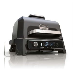 Grătar electric 4 în 1 Ninja OG850EU, 1700W, 4 programe, 45x29 cm, 240C, Placă ceramică, tehnologie Woodfire, IPX4, Negru