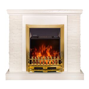 Elektromos-Kandalló Rock Ivory & Galileo Gold, Art Flame, 903 x 980 x 300 mm, 2000 W, Thermik, 5 Seiten lang, weiß