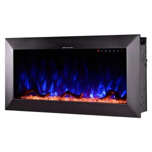 Vstavaný elektrický krb Racy 36, 454x914x185 mm, 1500W, 30 farebných kombinácií, termosztát, rönkök és krystalok 145735632 - Elektrické krby, Pohlcovače vlhkosti, Ohrievače, Elektrické vykurovacie panely a Krby na drevo