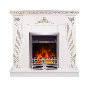 Elektrický krb Napoli White & Galileo strieborný, Art Flame, 1035x1100x300 mm, 2000 W, termosztát, 5 úrovní ohrevu, časované 145735927 - Elektrické krby, Pohlcovače vlhkosti, Ohrievače, Elektrické vykurovacie panely a Krby na drevo