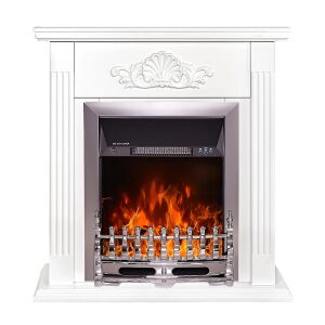 Sorina & Galileo ezüst elektromos kandalló, Art Flame, 900x900x270 mm, 2000 W, termosztát, 5 fokozatú lángintenzitás, időzítő