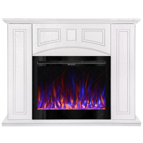 Toulouse & Colorado elektronik kandalló, Art Flame, 1050x1350x320 mm, 1500 W, 3 lángszín, 5 lángintenzítási gádátó, Rönkök a kryštály