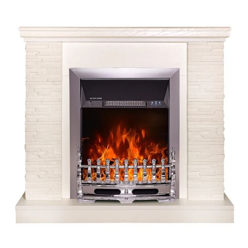 Elektromos kandalló szikla elefántcsont és Galileo ezüst, Art Flame, 903x980x300 mm, 2000 W, termosztát, 5 fokozatú lángintenzitás, időzítő 145736174