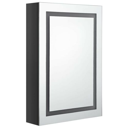 fényes fekete LED-es tükrös fürdőszobaszekrény 50 x 13 x 70 cm 145758813