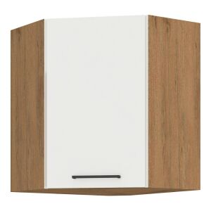 Felső sarokszekrény, fehér extra magas fényű HG/lancelot tölgy, VEGA 58x58 GN-72 1F 145774254 - Konyhaszekrény