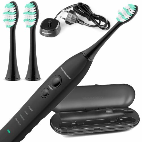 Berdsen Sonica B3 fekete szónikus fogkefe pótfejekkel, töltővel és utazótokkal
