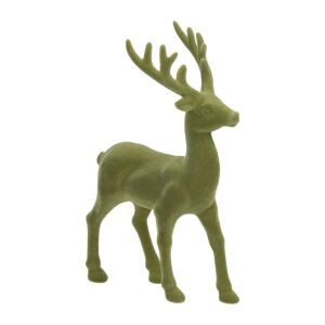 Rénszarvas álló flokkolt műanyag zöld 13x21cm 145812606 - Karácsony
