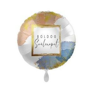 17 inch-es Boldog Szülinapot Golden Birthday Frame Fólia Lufi