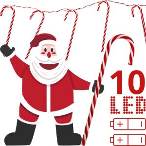 Garland Lamps 10 Led-Es Nyalókás Karácsonyfa Gyertyák Meleg Fehér Luca