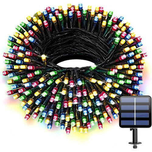 7,8 m-es 240 LED-es jégcsap fényfüzér, hybrid tölthető-napelemes, színes RGB, 13 világítási mód, időzíthető, távvezérlős