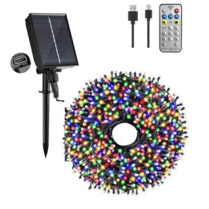 11,2 m 560 LED BOA svjetlosni niz, hibridni punjivo-solarni, šareni RGB, 8 načina osvjetljenja, timer, s daljinskim upravljačem 145815511 - ProGarden Lampica