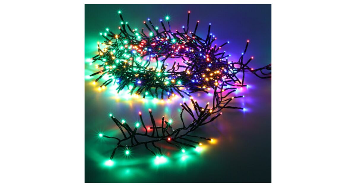 Șir de lumini BOA dens, 7,4 m, cu 576 LED-uri, cu adaptor de alimentare, RGB colorat, temporizator 6/18 ore, 8 tipuri de efecte luminoase, IP44 145815585