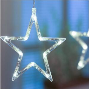 Svjetlosna zavjesa Star Icicle za vanjsku i unutarnju upotrebu sa 100 LED dioda na baterije, hladno bijela, širine 200 cm, s 8 načina osvjetljenja 145815566 - Božić
