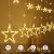 Cortină luminoasă de interior-exterior Star Icicle cu 100 LED-uri, alimentată cu baterii, alb cald, 200 cm lățime, cu 8 moduri de iluminare 145815610