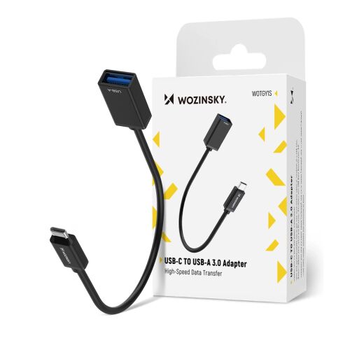 Wozinsky WOTGY1S USB-C 3.0 (férfi) - USB-A 3.0 (női) OTG adapter - Fekete 145818376