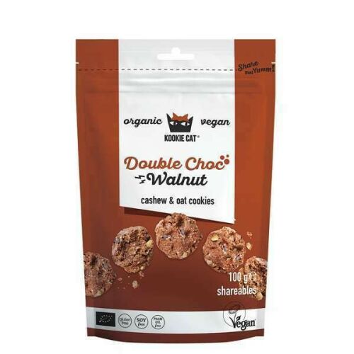 Gluténmentes csokoládés és diós keksz, 100 g, bio Kookie Cat