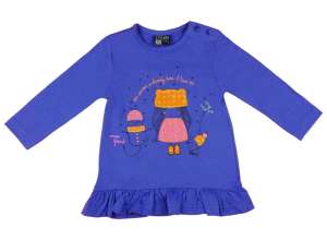 Lila hosszú ujjú Losan póló lányoknak, aranyos téli mintával - Gyerek hosszú ujjú póló