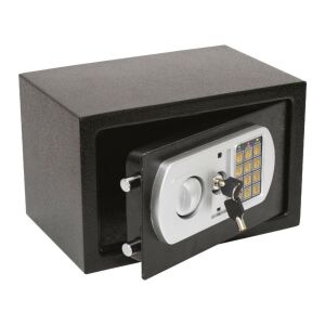 HOME SAFETREZOR digitális bútorszéf, acél, 3-8 jegyű tetszőleges kód, puha textil betét, 2 kulccsal, 310x200x200mm