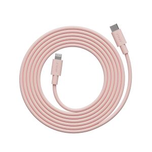 Cablu de date si incarcare rapida, USB-C/Lightning Apple, AVOLT, 2 metri, roz pastel 145822611 - Cabluri Lightning