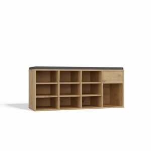 Dulap pentru pantofi Open TALLIN ANTHRACITE OAK ARTISAN pentru hol 145822782 - Mobiliere