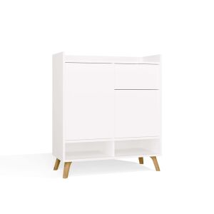 COLIN Comoda 2 usi 1 sertar cu picioare WHITE 145822801 - Mobiliere