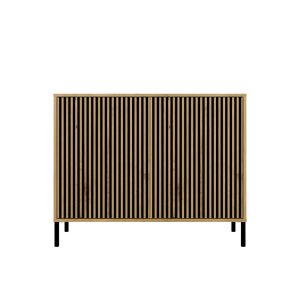 Cabinet KAMARO 2D SLIM stejar ARTISAN laturi canelate față