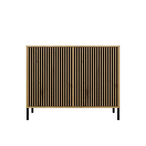 Skriňa KAMARO 2D SLIM dub ARTISAN lišty ryhované predné
