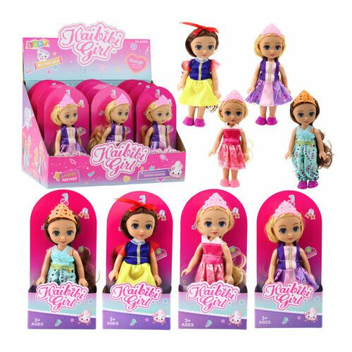 Mini hercegnő baba koronával és díszes ruhával 17 cm mix 181238218 - Baba