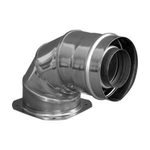 Koncentrikus levegő-füst könyök 87° DN60/100 szerelőkarimával