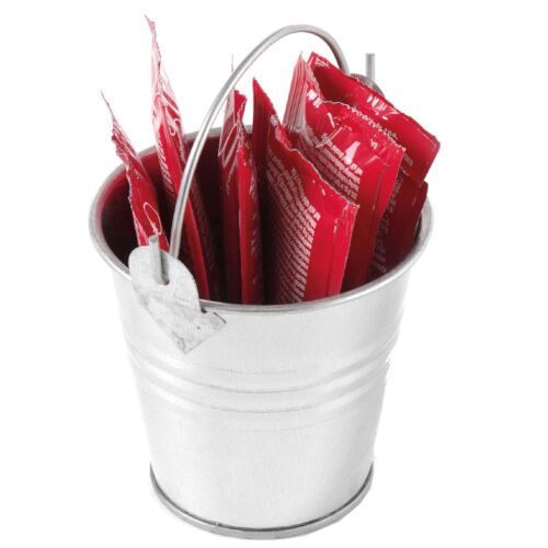 Miniatűr acélvödör fogantyúval, 70 mm átmérőjű