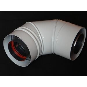 Kémény könyök DN 60/100 90 fokos levegő-elvezető fehér kondenzációs és turbó kazánokhoz