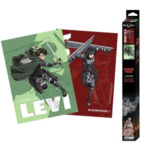Attack on Titan Levi and Mikasa Posters 2-Pack 52 x 38 cm 145848221 - Plagáty