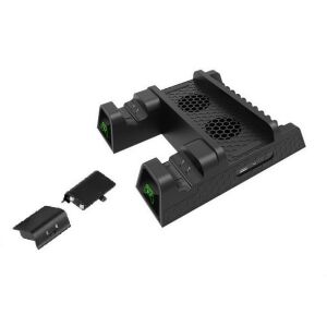 Dobe Vertikalständer, Xbox One Fat / S / X, Kühler, USB-Hub, Akkuladestation und Spielehalterung